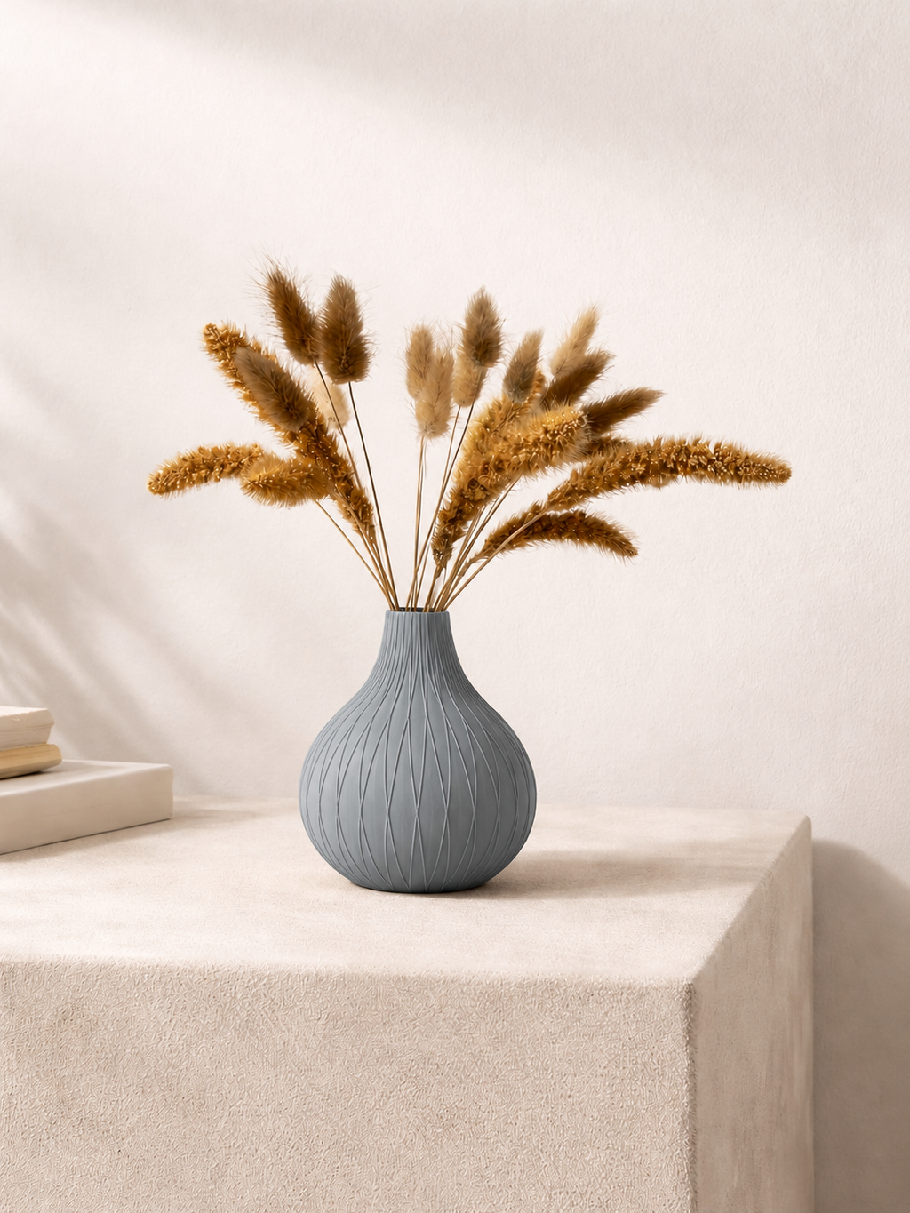 3D-Gedruckte Design-Vase „Sable“ – Organische Form & Edle Textur