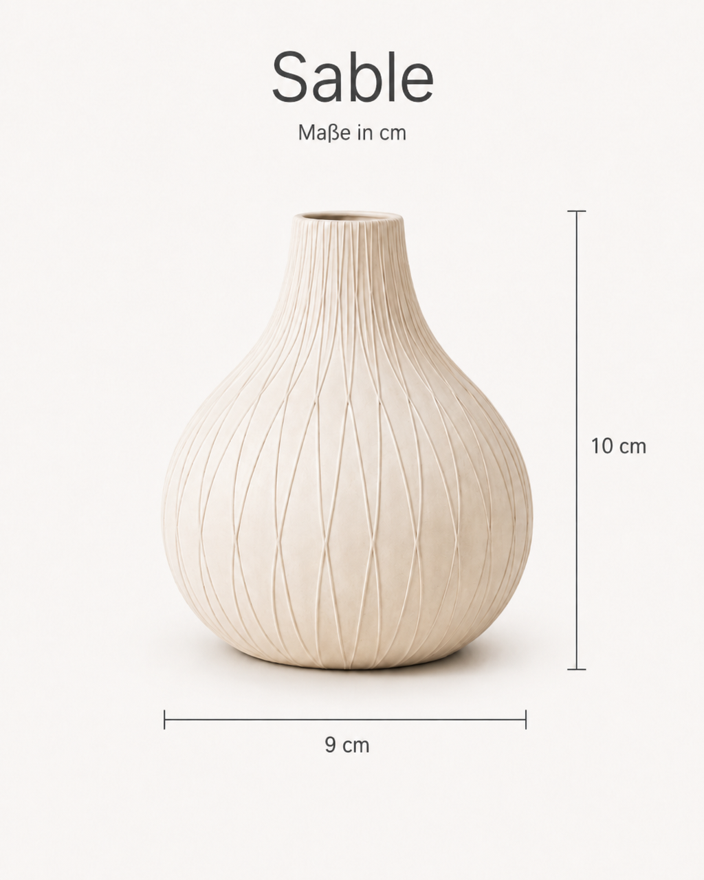 3D-Gedruckte Design-Vase „Sable“ – Organische Form & Edle Textur